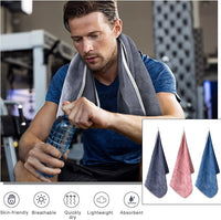 30" x 14" Microfiber Hand Towel (Grey/Blue/Pink, Set of 15)