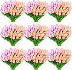 96-Pack Real Touch Artificial Tulip Flower (Purple & Pink)