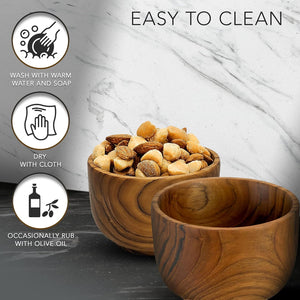 Solid Teak Wood Rice Bowl (Set of 4)