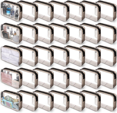 Clear Travel Cosmetic & Toiletry Bag (Set of 40)