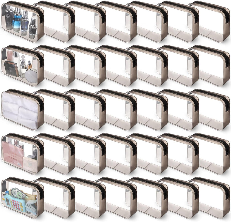 Clear Travel Cosmetic & Toiletry Bag (Set of 40)