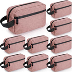 9 Pcs Pink Travel Toiletry Bag, Makeup Organizer with Handle