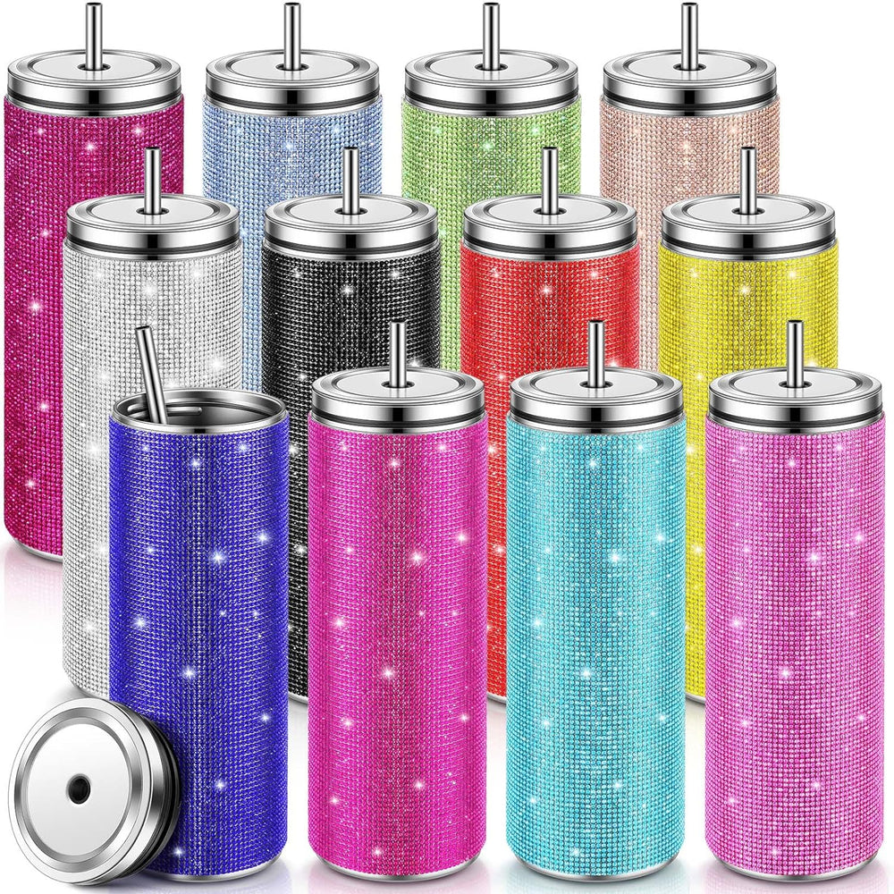 20oz Rhinestone Tumbler with stainless steel lid and straw (12 set)
