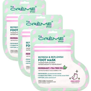 The Crème Shop Foot Mask - 3 Pack (Peppermint & Tea Tree Oil)