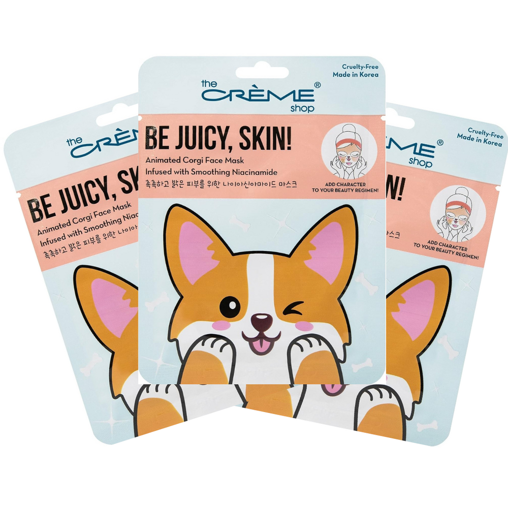 The Crème Shop Animated Face Sheet Mask - 3 Pack (Corgi: Niacinamide)