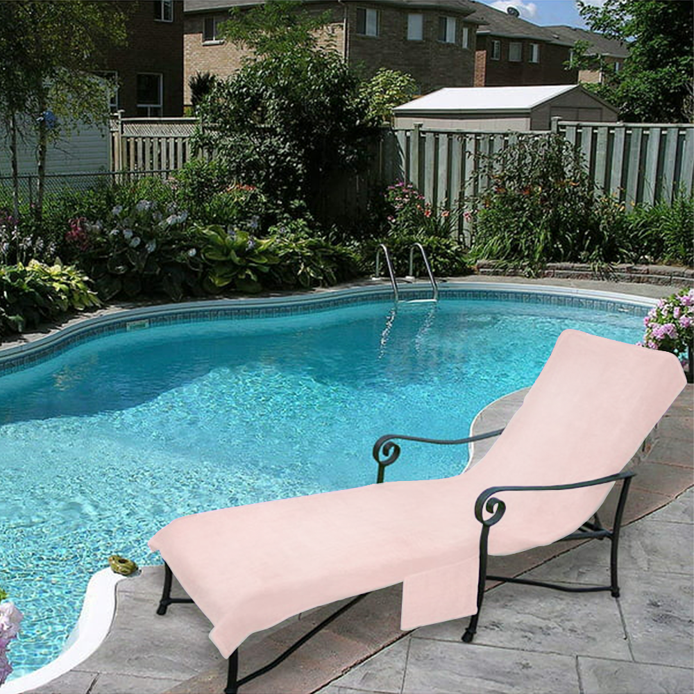 Pool Side Lounge Chair Chaise 100% Cotton Cover with Side Pocket (Various Colors)