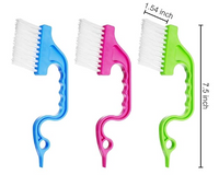 7.5" Window Track & Gap Cleaning Brush (Assorted Color, Set of 6)