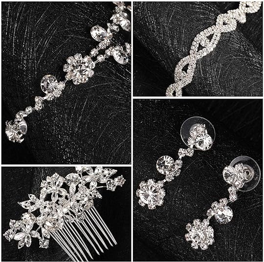 4-Pcs Jewelry & Hair Accessory Gift Set (Necklace, Bracelet, Earrings, Comb)