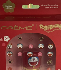 The Crème Shop x Doraemon Nail Kit – 50 Nail Decals + Clear Top Coat Polish