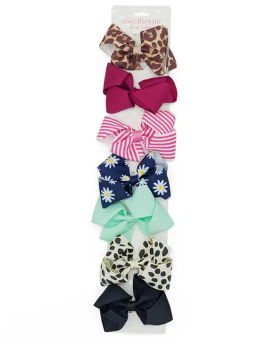 7-PCS Girls Hair Bows – Grosgrain Ribbon Alligator Clips