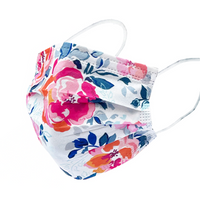 Everydayspecial Disposable Safety Mask 3 Layer Protection Face Mask for Adults 50 pcs Flower Print