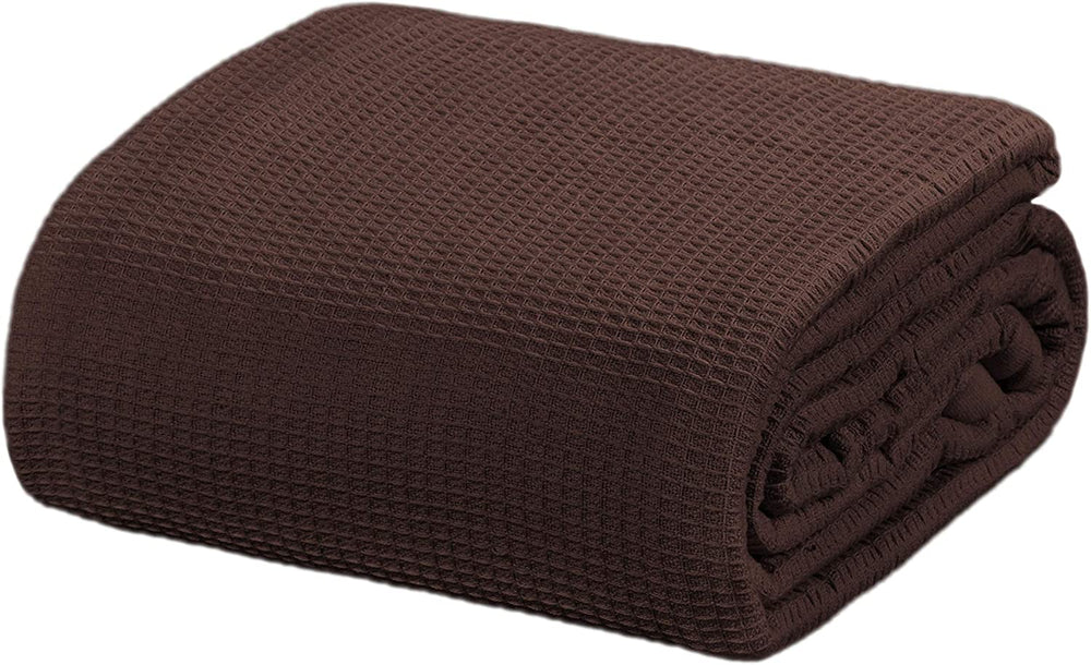 [Brown] Crover Thermal Waffle 100% Cotton Wave Blanket (Twin / Queen / King)