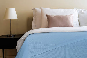 
            
                Load image into Gallery viewer, [Cashmere Blue] Crover Thermal Waffle 100% Cotton Wave Blanket (Twin / Queen / King)
            
        