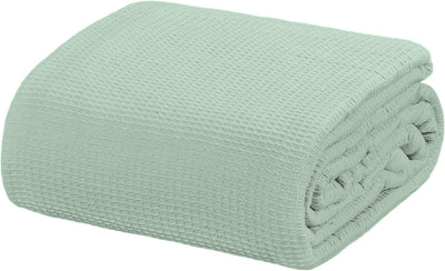 [Misty Green] Crover Thermal Waffle 100% Cotton Wave Blanket (Twin / Queen / King)