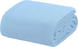 
            
                Load image into Gallery viewer, [Cashmere Blue] Crover Thermal Waffle 100% Cotton Wave Blanket (Twin / Queen / King)
            
        
