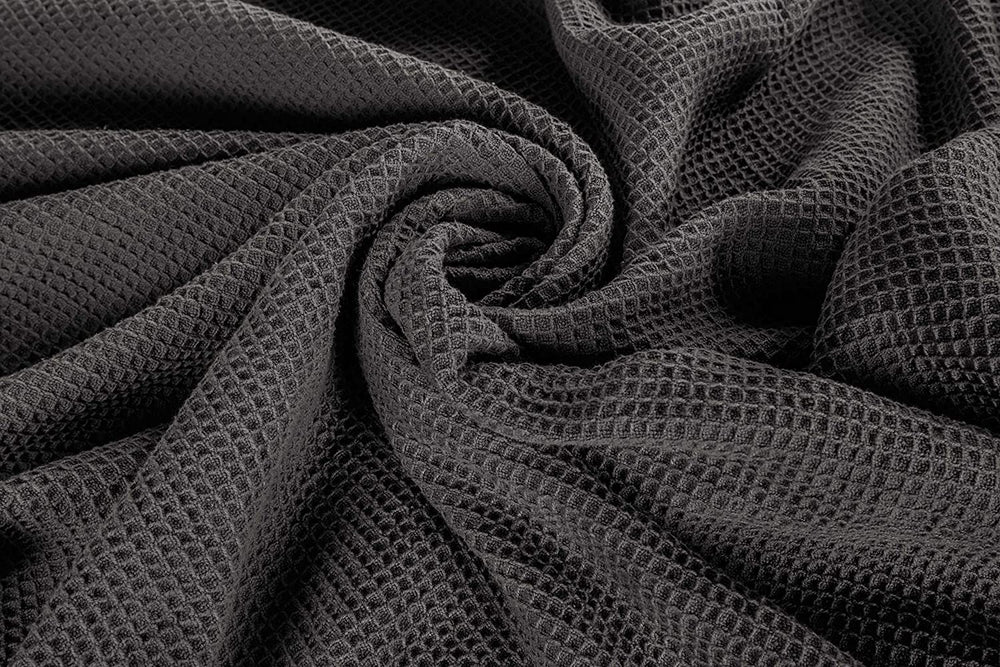 [Dark Grey] Crover Thermal Waffle 100% Cotton Wave Blanket (Twin / Queen / King)