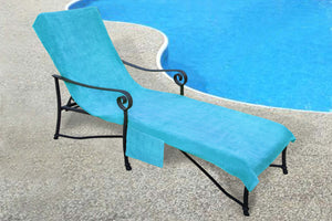 Pool Side Lounge Chair Chaise 100% Cotton Cover with Side Pocket (Various Colors) - EverydaySpecial