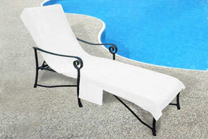 Pool Side Lounge Chair Chaise 100% Cotton Cover with Side Pocket (Various Colors) - EverydaySpecial