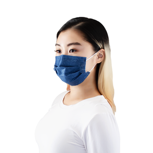 Blue Denim Disposable Safety Mask 3 Layer Protection Face Mask for Adults 50 pcs