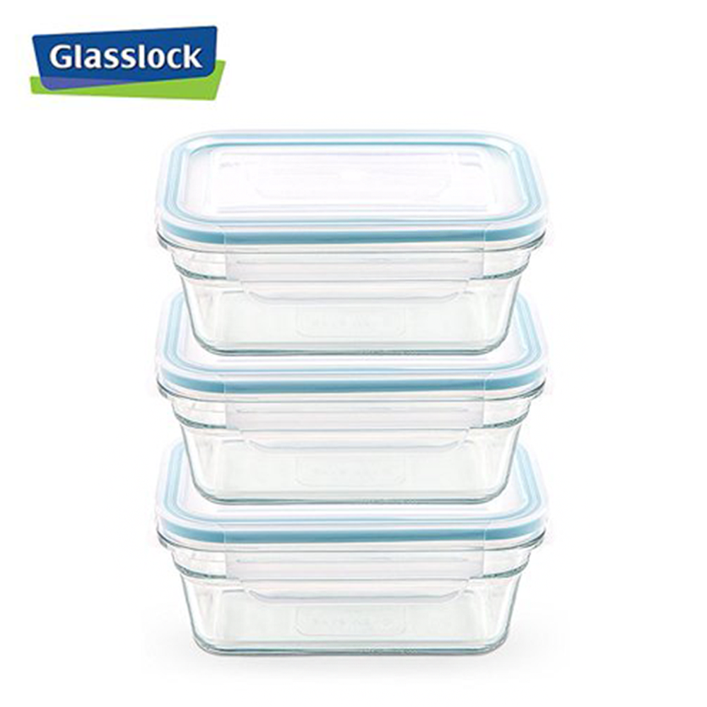 [Glasslock] 1.6Cup/378ml Rectangular Food Storage Container 6-Pcs Set