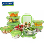 [Glasslock] Assorted Food Storage Containers with Green Lids, 20-Pcs Set