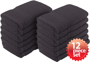 Fast Drying Absorbent 100% Cotton Hand Towel 12-Pcs Set, 16”x 27”