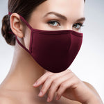 3PCS 2-Layer Reusable 3D Cotton Face Mask with Filter Pocket (Wine)