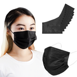 Disposable Mask 3 layer Protection Adult Face Mask 50 pcs (Black)