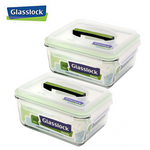 [Glasslock] 7.6Cup/1800ml Rectangular Handy Food Storage Containers, 4-Pcs Set