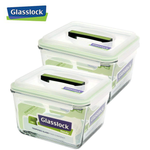 [Glasslock] 15.5Cup/3700ml Rectangular Handy Food Containers, 4-Pcs Set