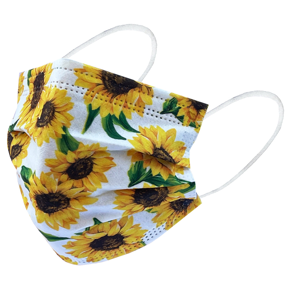 
            
                Load image into Gallery viewer, Disposable Safety Mask 3 Layer Protection Face Mask for Adults 50 pcs (Sunflower Print)
            
        