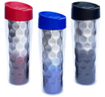 Travel Mug Honeycomb Double Wall Insulated Tritan Tumbler 16 oz Red / Blue / Back Assorted Color - 3 pack