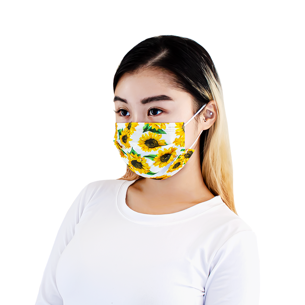 
            
                Load image into Gallery viewer, Disposable Safety Mask 3 Layer Protection Face Mask for Adults 50 pcs (Sunflower Print)
            
        